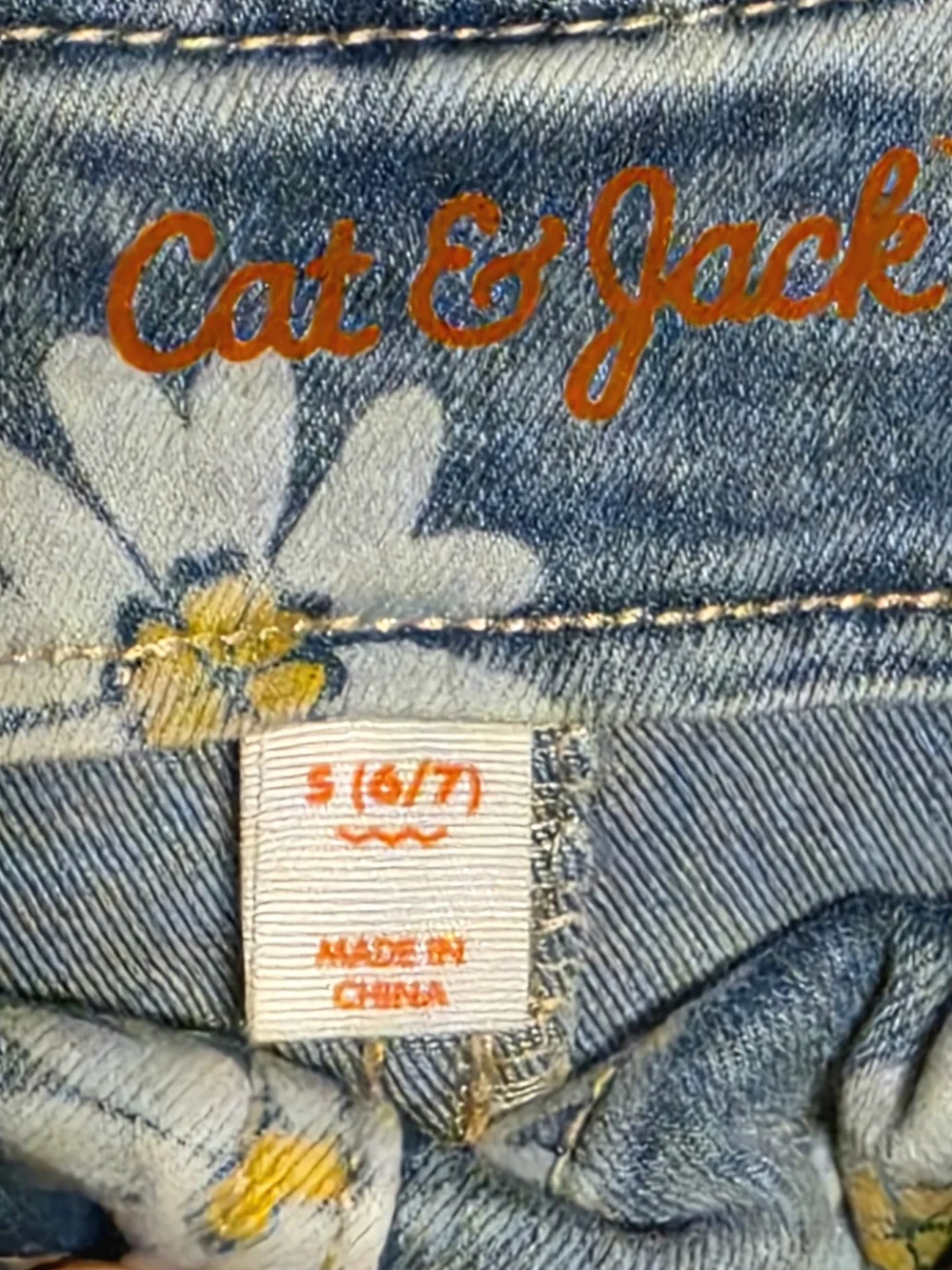 Cat & Jack Denim Dress with White Daisy Accents